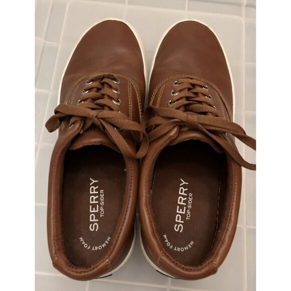 Sperry Cutter CVO Leather Men 9.5 M Lace Up Shoes Brown/White #STS18274 - Picture 1 of 16